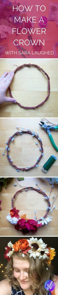 Flower Crown DIY: How to Make a Flower Crown - Sara Laughed Fairy Headpiece Diy, Lord Of The Rings Party, Crown Hairstyle, Wedding Dress Costume