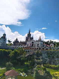 the castle is built on top of a hill