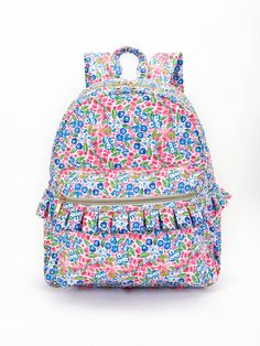 * Size：10*13.9*4 inchesIntroducing the Blue Flower Girls Ruffle Backpack - compact, cute, and ready for your on-the-go lifestyle! Keep things simple with its ample storage and trendy flair that will have you feeling effortlessly chic all day long. Spring Floral Print Backpack For Everyday Use, Spring Backpack With Floral Print For Everyday Use, Floral Print Backpack For Everyday Use In Spring, Floral Print Backpack For School In Spring, Cute Everyday Backpack For Spring, Cute School Backpack For Spring, Cute Student Backpack For Spring, Cute Standard Backpack For Spring, Cute Spring Backpack For Daily Use