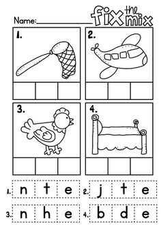 worksheet for beginning and ending the letter d with pictures to be colored in