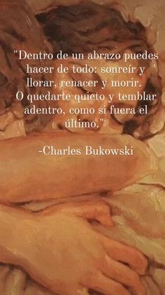 a painting of a naked woman laying on top of a bed next to a quote from charles bukowski