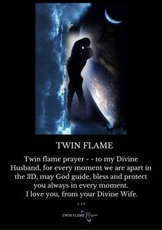 a person standing in front of a dark background with the words twin flame