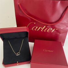 Like New Cartier Interlocking Love Necklace With Diamond - In Gold. Comes With Everything Shown In Photos. Perfect Condition - No Imperfections. Certificate Available Upon Request. Cartier Love Necklace, Jewelry Cartier, Necklace With Diamonds, Necklace With Diamond, Cartier Jewelry, Cartier Love, Love Necklace, Cartier, Colored Diamonds