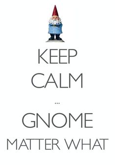 a poster with the words keep calm and gnomes matter what you do on it