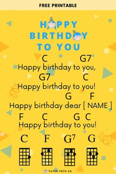 a birthday card with the words happy birthday to you and an image of a guitar