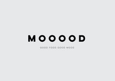 the word mood written in black on a white background