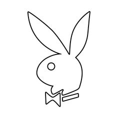 a rabbit with a bow tie on it's head is drawn in black and white