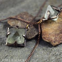 Focus Crystal Raw Fluorite Octahedron in Bronze Fluorite Octahedron, Raw Fluorite, Fluorite Crystals, Fluorite Necklace, Raw Crystal Jewelry, Soldering Jewelry, Dope Jewelry, Unusual Jewelry, Fluorite Crystal