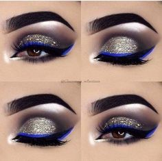 Navy Eye Makeup, Maquillage Yeux Cut Crease, Make Up Designs, Mekap Mata, Makeup Over 50, Drag Make-up, Makeup For Blondes, 1 August