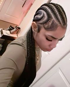 -cornrows -braids -summer hairstyles -protective style -long braids Braids That Go Back, Women’s Cornrows, Cute Natural Hairstyles For Black Women Braids Cornrows, Hairstyles For Cornrows, Plat Back Braids, Cornrows On Women, Six Braids Cornrow, Weave Cornrows Hairstyles, Baddie Cornrow Hairstyles