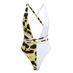 Sexy Deep V neck Leopard Print Monokini-women fitness-wanahavit-Yellow Leopared-S-wanahavit Checkered Swimwear, Bathing Suit Women, Female Swimsuit, Bandage Swimsuit, Swimsuit One Piece, Suit Women, Print Swimwear, Summer Swim Suits, Womens Bathing Suits