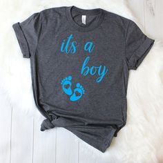 It’s A Boy Shirt. Great gender reveal shirt for mom!Your typical 100% cotton t-shirt (except for heather colors, which contain 10% polyester). Pre-shrunk to make sure your size is maintained throughout several washes, and a classic fit.• 100% jersey knit• Pre-shrunk• Seamless, double-need ⅞” collar• Taped neck and shoulders• Classic fit Mom Pregnancy Announcement, Funny Beer Shirts, Pregnancy Reveal Shirt, Gender Reveal Shirts, Funny Drinking Shirts, Its A Boy, Pregnancy Announcement Shirt, Boy Shirt, Pregnancy Reveal