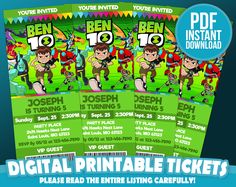 the ben and jerry birthday party ticket is on sale for $ 10, including free printable tickets