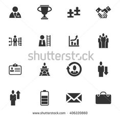 business and office icons on white background