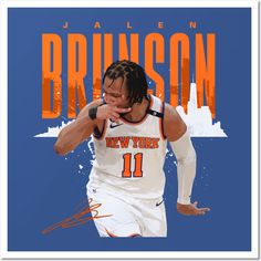 an image of a basketball player with his hand on his face and the words new york in front of him