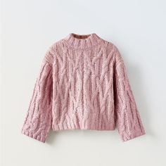 Size 13-14y But Runs Large So It Can Fit A Small Size For Adults And It Will Fit Loose Brand New With Tags Beautiful Pink Metallic Color Winter Pink Pointelle Knit Top, Pink Pointelle Knit Top For Winter, Winter Pink Cable Knit Tops, Winter Cable Knit Pink Top, Zara Winter Cable Knit Tops, Pink Cable Knit Top For Winter, Zara Cable Knit Top For Winter, Zara Long Sleeve Chunky Knit Tops, Pink Zara Knit Sweater