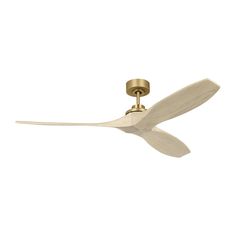 a ceiling fan that is on top of a white wall and has two blades attached to it