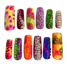 Cute Grunge Nails, Psychadelic Nails, Future Nails, Sweet Nails, Junk Nails, Nail Appointment, Retro Nails, Life Vision, Matte Nails Design