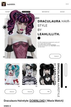 a website page with an image of a woman's hair and make - up