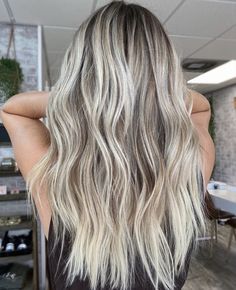 Bright Blonde With Dark Lowlights, Icey Blonde Balayage With Dark Roots, Icy Blonde With Brown Lowlights, Ashy Dimensional Blonde, Ash Blonde With Brown Lowlights, Brown Hair With Icy Blonde Highlights, Icy Blonde Highlights On Dark Hair, High And Low Lights Hair, Dimensional Blonde With Lowlights