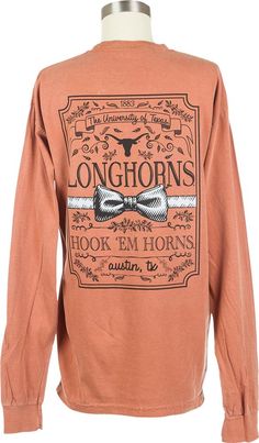 What starts at the University of Texas can change the world! Show off your UT pride in this soft cotton long-sleeve Comfort Colors legacy t-shirt. Shop now! Pet Gift Ideas, Ut Austin, Texas Girl, Texas Longhorn, College Shirts, Search Bar, Spirit Wear, University Of Texas, Texas Longhorns