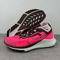 Nike Pegasus Trail 4 Gtx Running Shoes Women's Size 9 Hyper Pink/White/Black/Brown Fn7769-600 Brand New Without Box Nike Running Shoes With Vibram Sole For Hiking, Nike White Trail Running Shoes For Outdoor Activities, Nike Outdoor Walking Shoes With Boost Midsole, White Nike Trail Running Shoes For Outdoor, White Nike Trail Running Shoes For Outdoor Activities, Nike Outdoor Walking Shoes, Nike Trail Running Shoes With Vibram Sole For Hiking, Nike Sporty Outdoor Walking Shoes, Nike Functional Walking Shoes For Outdoor