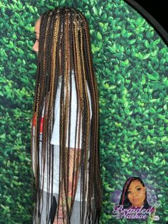 Knotless With Brown And Black, Layer Braids Black Hairstyles With Color, Knotless Braids With Burgundy, Knotless Color Ideas, Black And Brown Knotless, Knotless Color Braids, Different Color Knotless Braids, Brown Peekaboo Braids, Long Box Braids With Color