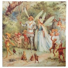 a fairy scene with many people dressed in costumes