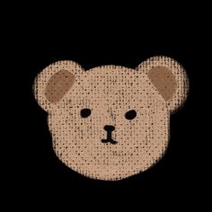 a drawing of a teddy bear on a black background