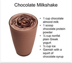 chocolate milkshake with ingredients labeled in english