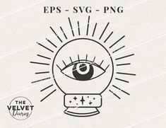 an eye inside a light bulb with the words eps svg - png on it