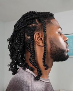 Big Natural Hair, Black Hair Inspiration, Men Braids, Black Hair Cuts