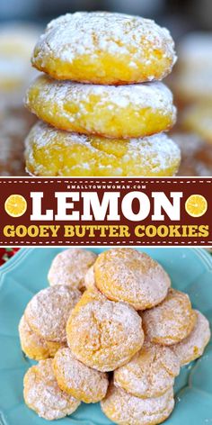 These Lemon Gooey Butter Cookies are an easy Easter dessert recipe that melts in your mouth! This cookie recipe starts with a lemon cake mix and comes together quickly and easily. It also makes a great Spring dessert idea! Gooey Lemon Cake, Lemon Gooey Butter Cookies, Ooey Gooey Butter Cookies, Cookies With Cream Cheese, Cake Box Cookies, Gooey Butter Cookies, Salted Caramel Mocha, Gooey Butter, Toffee Cookies