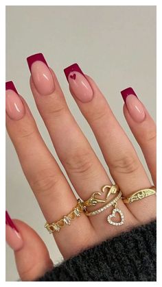 Indulge in the rich, romantic hue of cherry wine nails, perfect for adding a touch of sophistication to any look, day or night. Nails Coffin Short