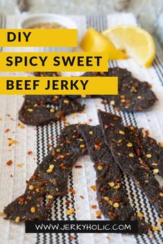 homemade spicy sweet beef jerk recipe with lemons and spices