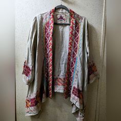 Great Pre-Owned Condition Beautiful Very Clean Tags All Intact No Tears Cuts Holes Stains Odor Hair Free As Seen In Pictures Johnny Was Kimono, Boho Kimono Cardigan, Bohemian V-neck Kimono One Size, Multicolor Boho Print Free-size Kimono, Fitted V-neck Bohemian Kimono, Johnny Was Clothing Shirts & Tops, Boho Kimono, Kimono Cardigan, Johnny Was