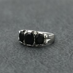 "Description Stone Name: Natural Black Onyx Shape : Oval Stone Size : 6x8 mm Access Stone : 5x7mm Nickel Free) - also available in 925 sterling silver Finished with Rhodium Metal: 925 Sterling Silver Beautifully handcrafted as u can see in pics100% handmade more quantity available on demand We accept Custom Order If you have any questions about this piece or if we can help you with any of our other products please feel free to contact us through Etsy I am more than happy to make customs orders o Classic Sterling Silver Faceted Rings, Classic Faceted White Gold Ring, Black Sterling Silver Stackable Rings For Anniversary, Black Gemstone Ring, Aquamarine Ring Vintage, Ametrine Ring, Blue Aquamarine Ring, Big Stone Ring, Rutilated Quartz Ring