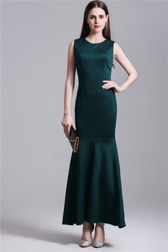 This Dress is fashionable for every occasion. the dress is made-to-order by professional tailors. You can choose from 50 colors, Regular sizes 2 to 16 and plus sizes 14w to 26W. Custom size is also available.. The product details: Color: Emerald Green, Silhouette: Mermaid, Neckline: Scoop, Waistline: Dropped Waist, Length: Long, Primary Fabric: Satin Sleeveless Mermaid Dress For Banquet, Green Sleeveless Mermaid Dress For Formal Occasions, Elegant Fitted Green Sleeveless Dress, Elegant Fitted Sleeveless Mermaid Dress, Elegant Sleeveless Mermaid Evening Dress, Sleeveless Elegant Mermaid Evening Dress, Sleeveless Green Mermaid Evening Dress, Elegant Green Stretch Sleeveless Dress, Fitted Sleeveless Dress With Mermaid Hem