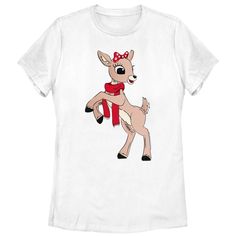 Nwot Rudolph The Red-Nosed Reindeer Clarice Women's T-Shirt Ootd Inspo, Rudolph The Red, Sleeve Packaging, Red Nosed Reindeer, Girls T Shirt, Elegant Shirt, Animal Shirts, Tshirts Online, Hot Topic