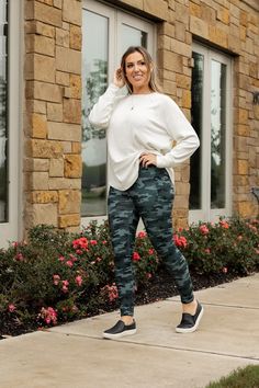 Are you looking for the perfect leggings? Look no further than the all-new Camo 2.0 leggings! These high-waisted leggings are incredibly soft and sure to keep you comfortable all day long. Plus, they have pockets! These leggings are made of 92% polyester and 8% spandex blend, giving them the perfect amount of stretch and durability. Make a bold statement and take your look to the next level with the new Camo 2.0 leggings!Sizing OS (One Size) - Sizes 4-10TC (Tall & Curvy) - Sizes 12-18TC2 (Tall & Curvy+) Sizes 20-28InseamOS - 70 cm (approx 27.95")TC - 72 cm (approx 28.35")TC2 - 74cm (approx 29.12") Size Measurement (cm): OS: 34.5 (Waist), 42.5 (Hips), 70.0 (Inseam), 94.0 (Length) TC: 39.0 (Waist), 53.0 (Hips), 74.0 (Inseam), 98.0 (Length) TC2: 44.0 (Waist), 56.0 (Hips), 72.0 (Inseam), 101.0 Camo Tights Outfit, Camo Leggings Outfit, Plus Size Legging Outfits, Julia Rose, Perfect Leggings, Legging Fits, Casual Day Outfits, Leggings With Pockets, Camo Leggings