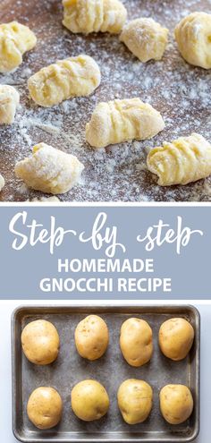 step by step recipe for homemade gnocchini bread dough in the oven and then baked