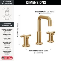 an image of two faucets with measurements