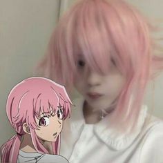 Pink Hair, Anime Character, A Girl, Bangs, Mirror, Anime, Hair, Pink