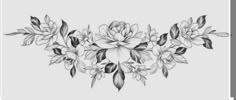 a black and white drawing of flowers