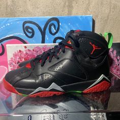 For Sale Is A Pair Of Air Jordan Retro 7 "Marvin The Martian" In A Size 7 Grade School. They Are Is Great Shape. Jordan Training Shoes With Red Sole And Round Toe, Jordan Training Shoes With Red Sole, Multicolor Jordan Sports Shoes, Multicolor Jordan Sports Shoes With Round Toe, Multicolor Jordan Shoes For Sports With Round Toe, Jordan Retro 7, Retro 7, Marvin The Martian, Air Jordan Retro