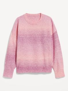 Cozy Crew-Neck Sweater | Old Navy Ombre Sweater, Pajamas Gift, Family Maternity, Navy Sweaters, Pink Ombre, Navy Pink, Fall 2024, Raglan Sleeve, Colorful Sweaters