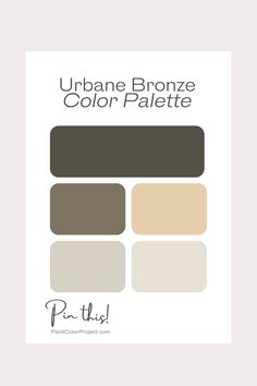 the pantone palette for urbane bronze, brown and white tones with text that reads