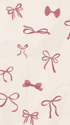 pink bows and bows on white paper