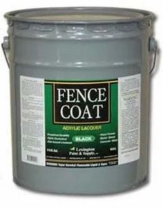 a gallon of fence coat on a white background