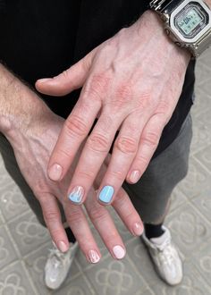 Male Nail Art Aesthetic, Men’s Nail Inspiration, Small Nail Bed Designs, Masculine Nail Art Simple, Mens Nails Ideas, Man Nails Ideas, Unisex Nail Design, Male Manicure Ideas, Male Nails Ideas